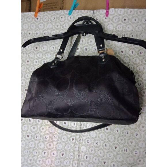 Coach No. J1382-F26243 Brown w/Black Leather Signature Campbell Handbag - Picture 4 of 9